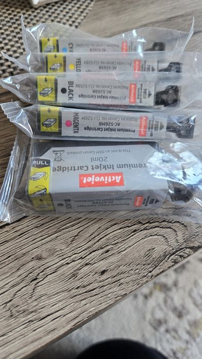 Tusze do drukarek CANON: PGI-525BK oraz CLI-526BK,526Y,  526M, 526C