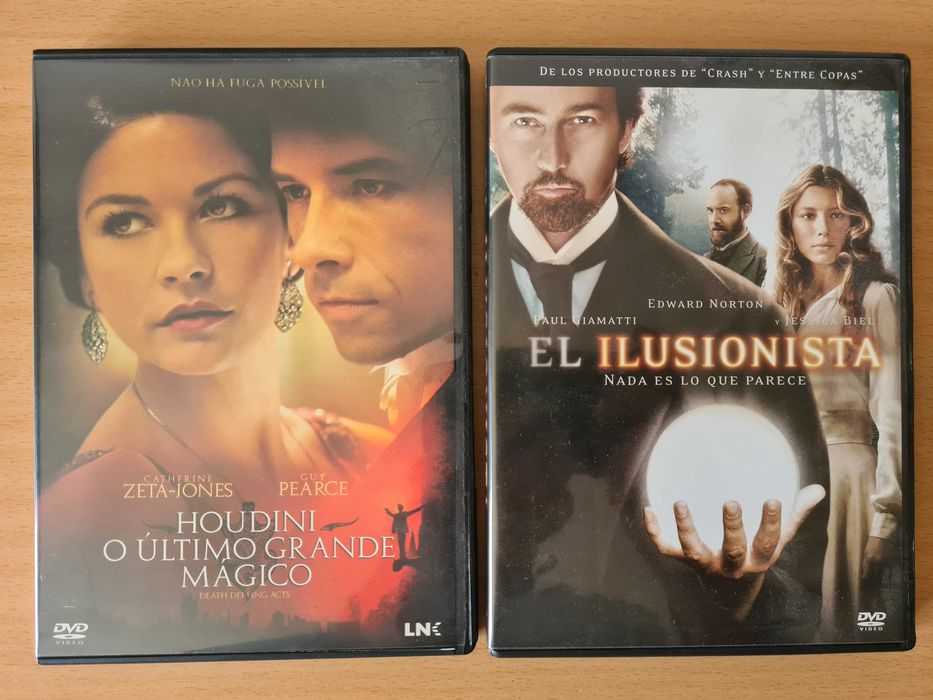 2 filmes em DVD sobre mágicos: "Houdini" e "El Ilusionista"