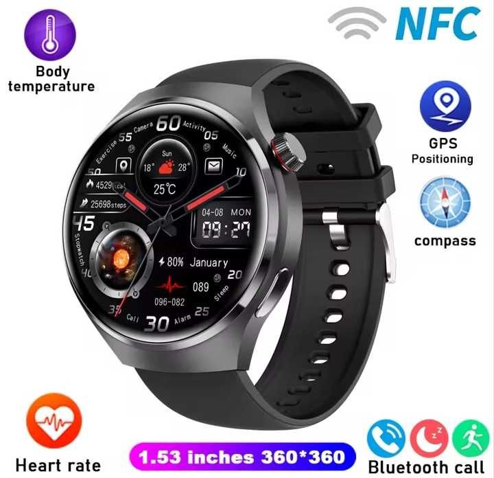 Смарт годинникAmazfiti GT4 PRO, NFC/розумний годинник