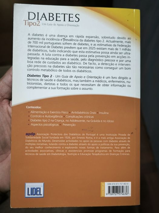 Livro Diabetes pouco usado