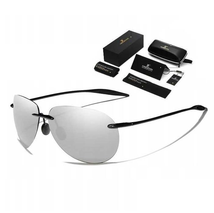Okulary Przeciwsłoneczne Aviator Pilotki UV400 Kingseven Etui Premium