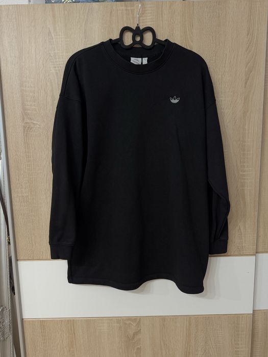 Bluza Adidas S crewneck oversize shine damska jak nowa czarna logowana