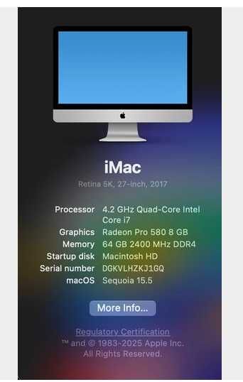iMac 27” Retina 5K (2017) | i7 | 64GB RAM | 512GB SSD | IDEALNY