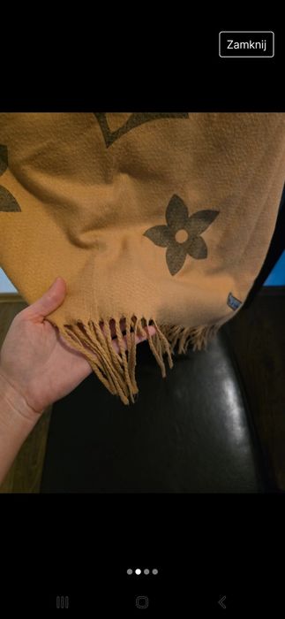 Szalik XXL camelowy Bardzo dobry kupiony w Andzela