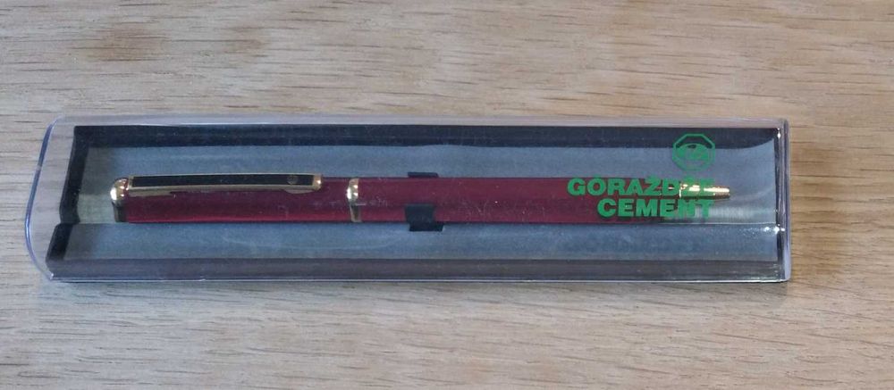 Metalowy długopis bordowy pozłacany Ecobra