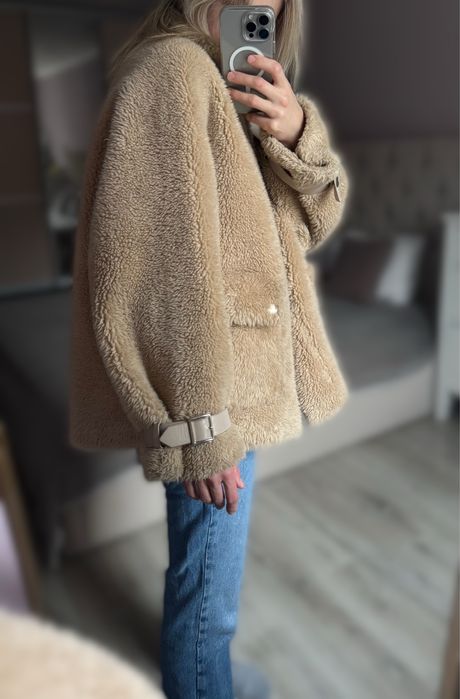 Дублянка teddy oversize бежева