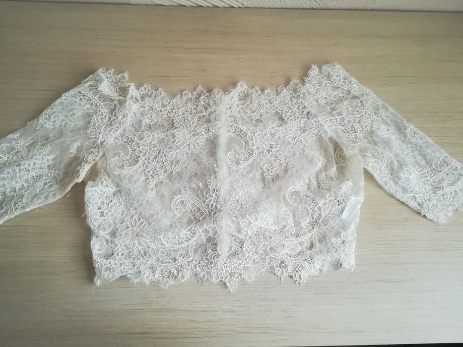Bolerko koronkowe slubne recznie szyte S