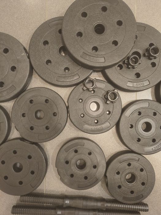 Zestaw hantli 2x10kg 20kg bitumiczne regulowane Sztangielki Ciężarki