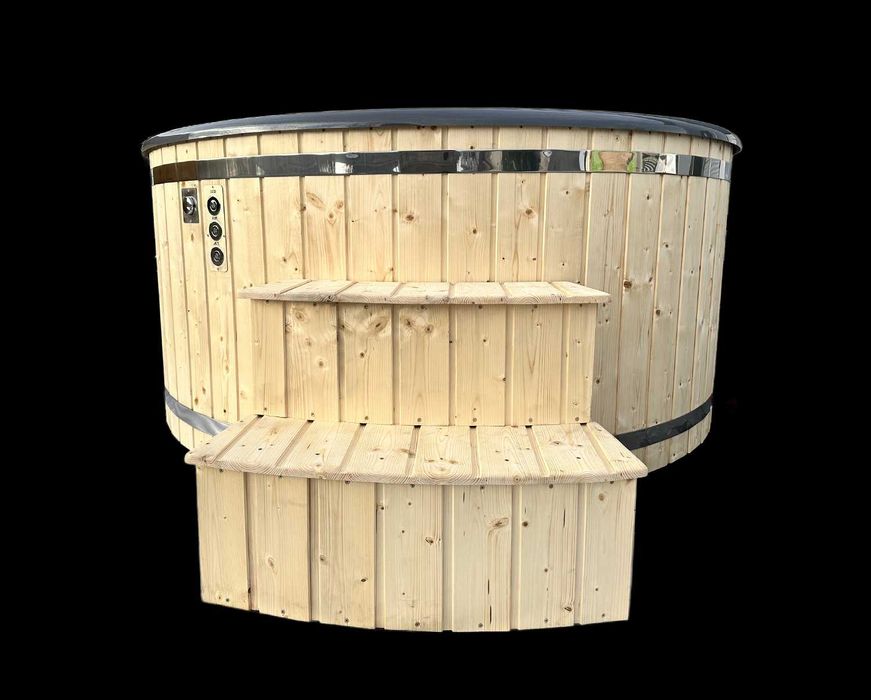 Balia Bania Jacuzzi Ogrodowe Hot Tub 200/225cm Kompozyt Piec na Drewno