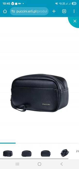 Czarna kosmetyczka Puccini z eko skóry, nowa