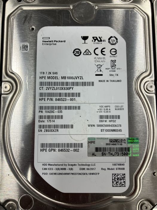Серверний жорсткий диск SAS HP MB1000JVYZL