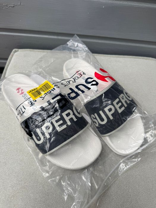 Nowe klapki damskie SUPERGA białe czarne 39