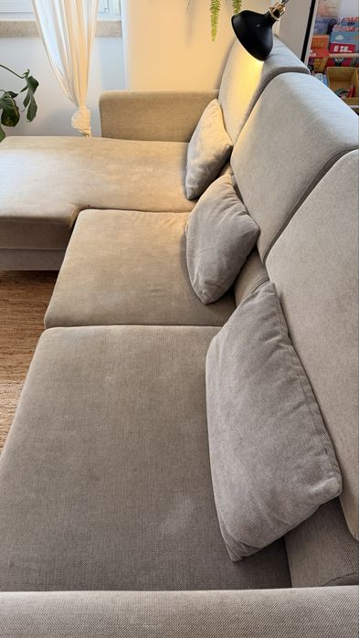 Sofá IKEA SLATORP 3 lugares c/ chaise longue (Cinza Claro)