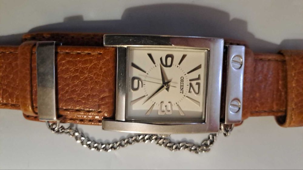 Часы ORIENT Япония женские кварц с НОВЫМ оригинальным кожаным ремешком