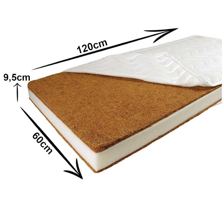 Łóżeczko dziecięce Bajka szara + szuflada + barierka + materac kokos