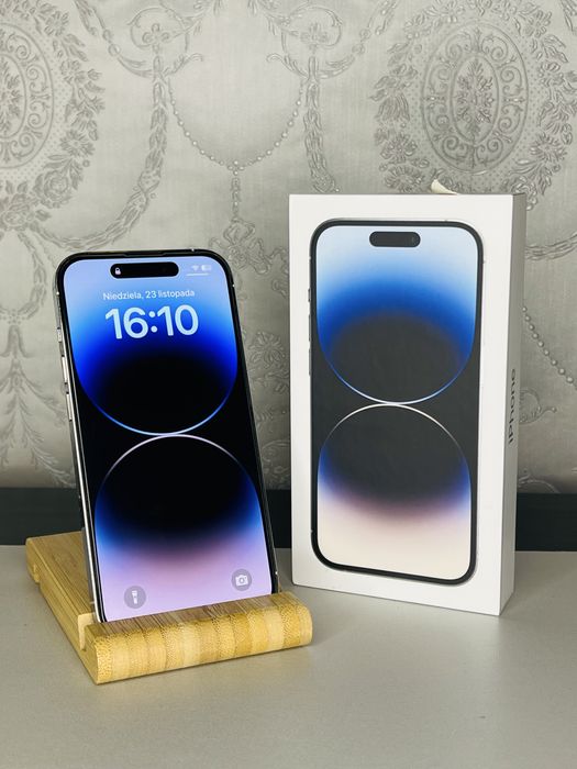 GWARANCJA iPhone 14 Pro 128GB Silver Idealny Stan 100% Kondycji Bateri
