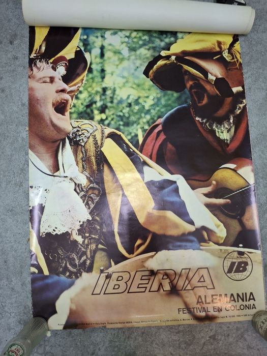 Grande cartaz promocional iberia ano 1968