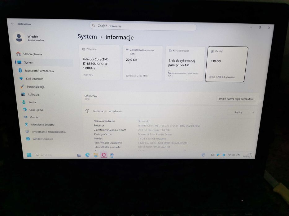 Laptop LenovoV330-14IKB 8 GENERACJI