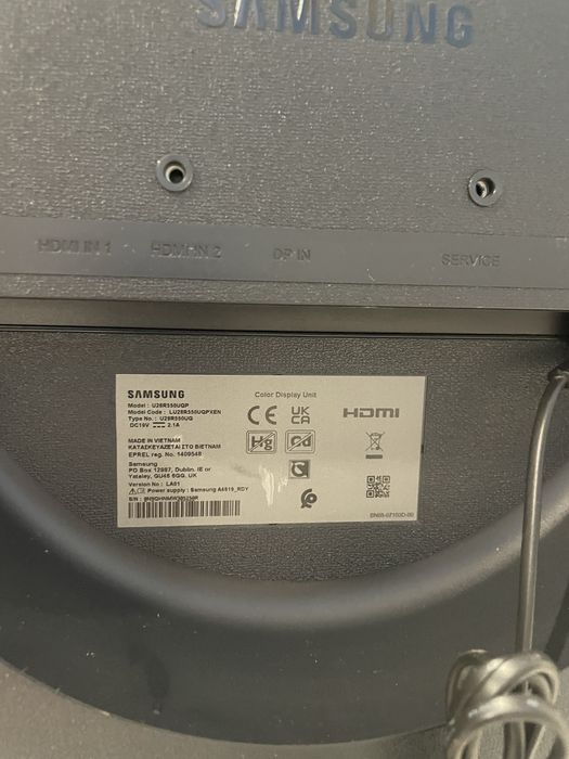 Monitor Samsung 28" 4K UHD IPS (U28R550UQP)