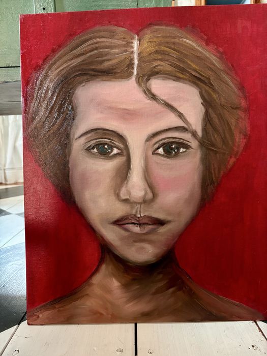 Obraz duzy olejny  portret kobieta