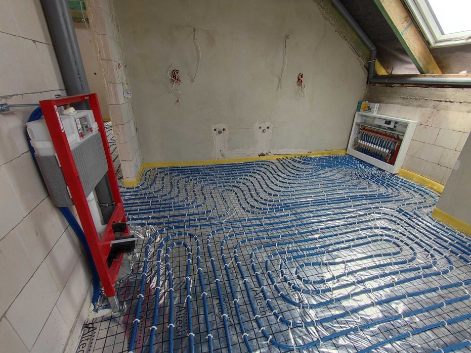 Wylewki maszynowe z mixokreta Ogrzewanie podłogowe, Wod-Kan, Kotłownie