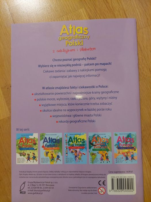 Atlas geograficzny z naklejkami dla dzieci