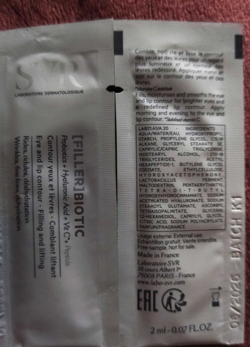 SVR [Filler] Biotic Krem na kontur oka i ust, 14ml