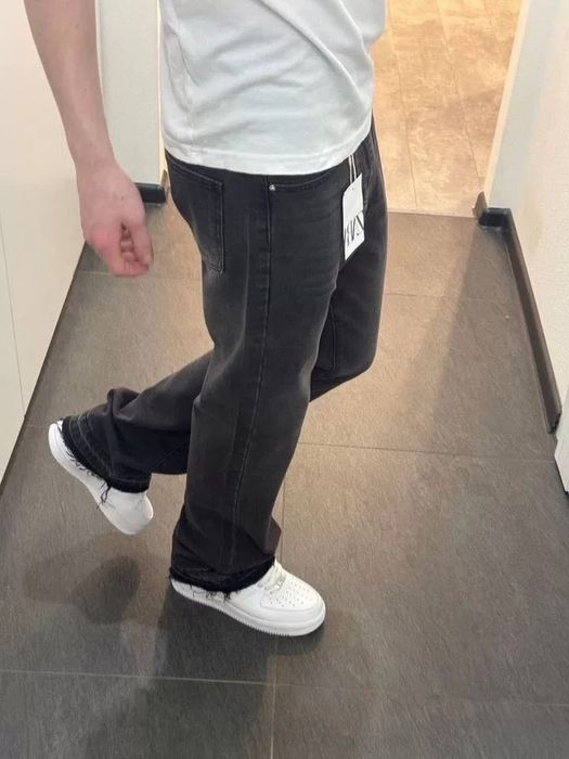 Джинсы Flared Zara type черные jeans клеш