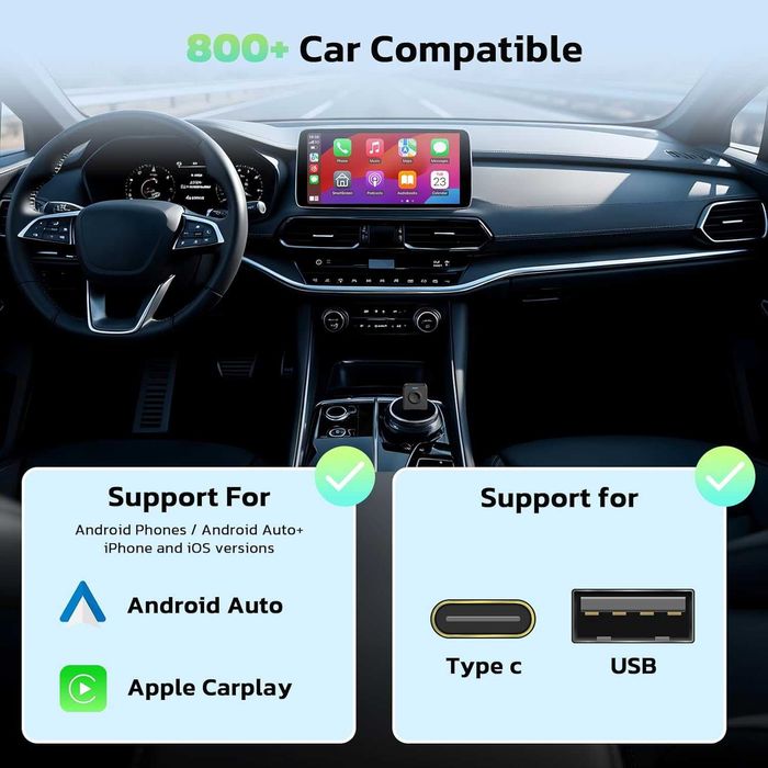 Lamtto Bezprzewodowy adapter CarPlay 2w 1