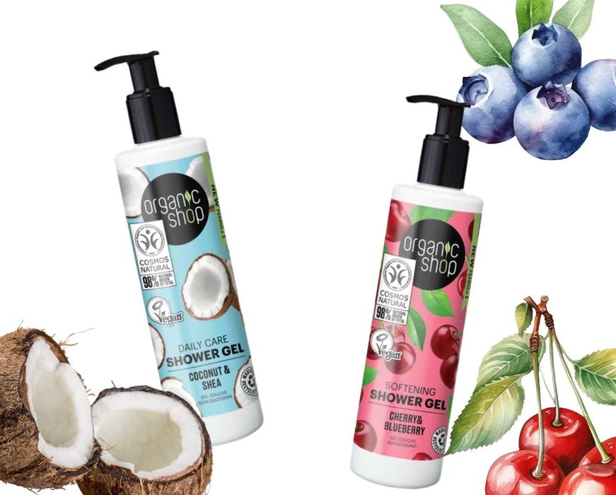 Organic Shop Żel pod prysznic kokos/masło She-Wiśnia/Borówka