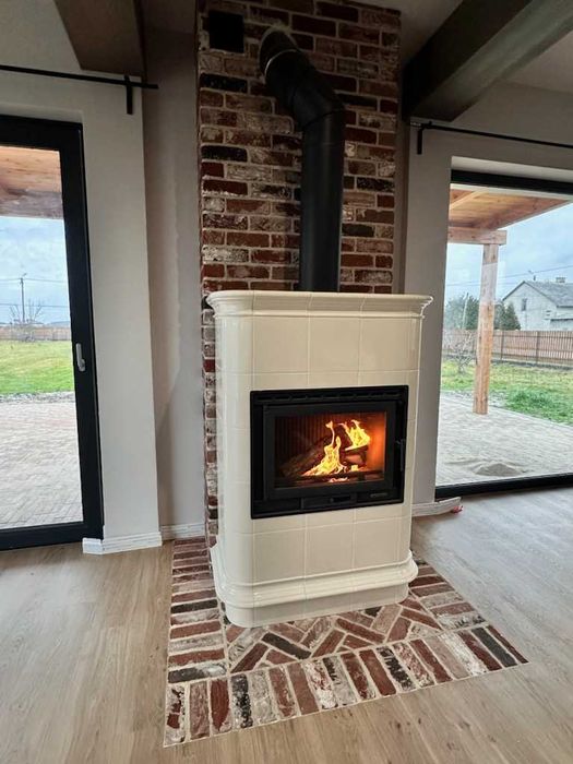 Piec kaflowy wolnostojący ROMA 13kW beżowy - NOWY