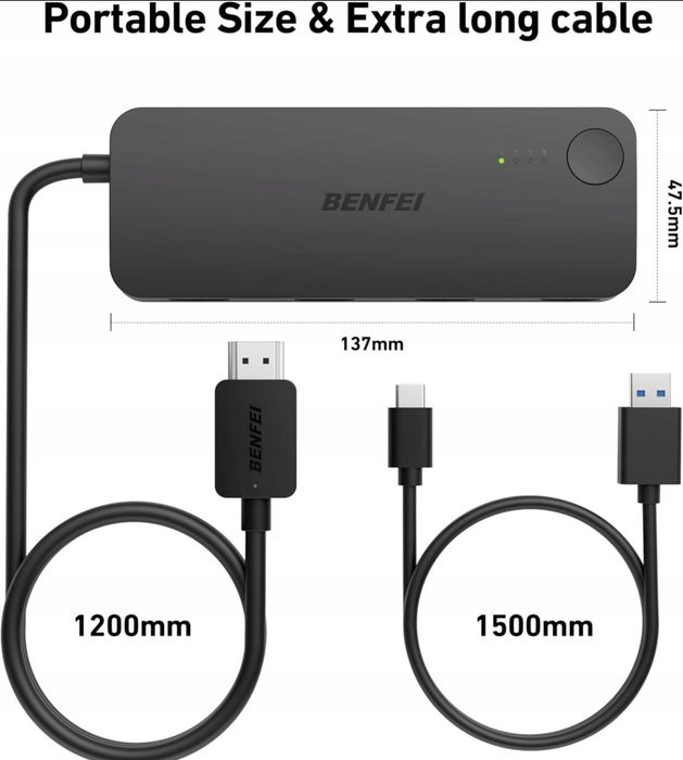BENFEI HDMI Switch 4w1 Out Support Signal Equalization upto 30FT/10M