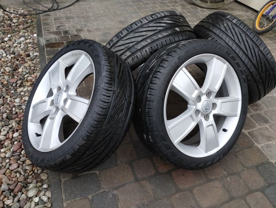 Sprzedam  letnie opony z alufelgami. kia.