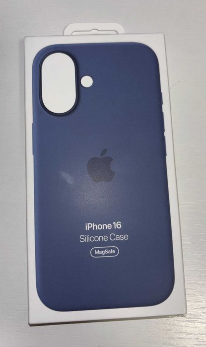 Nowe granatowe oryginalne sylikonowe etui Apple iPhone 16 MagSafe
