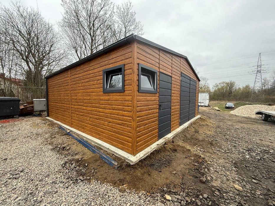 Garaż Blaszany Drewnopodobny 8x7 250 wjazdu hala wiata 10x7 10x8 12x6