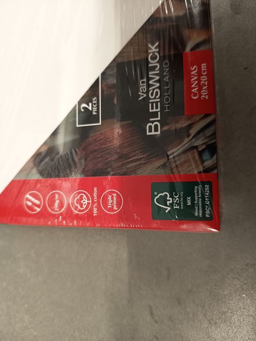 Nowe białe płótno malarskie podobrazie 20x20 cm 2 sztuki