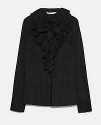 Lux czarna Koszula Bawełna ruffle falbany uniq ZARA 42 XL NOWA
