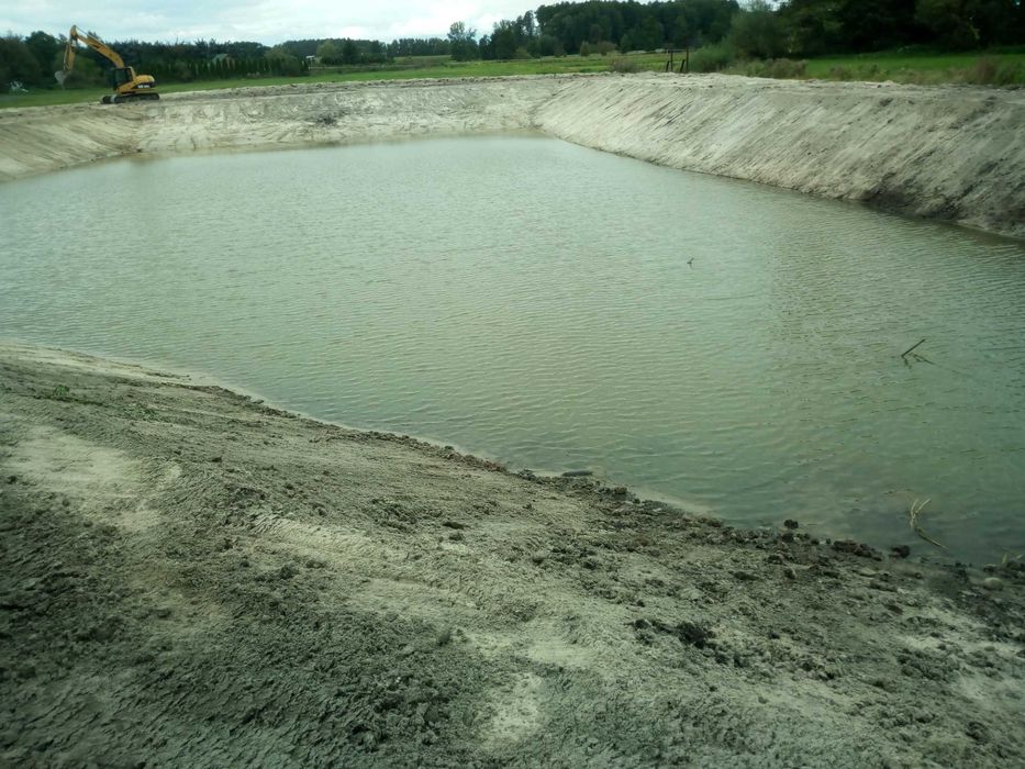 Kopanie Stawów , Oczek wodnych, Staw wykopanie koparka