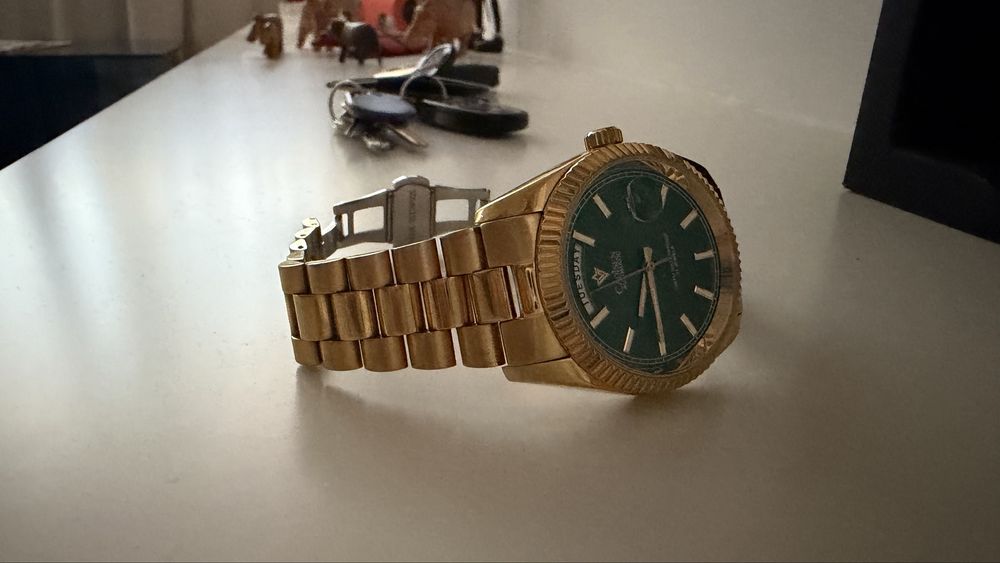 Omega Rolex Cadisen Złoty Automat Szafirowe