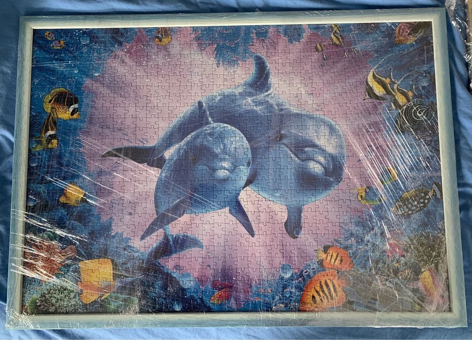 Dolphin puzzle for sale, framed