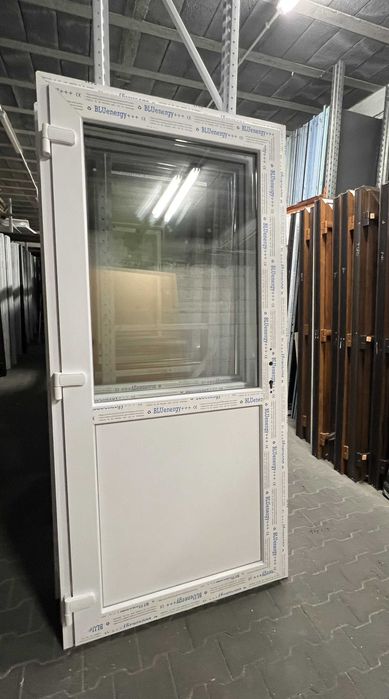 drzwi PCV zewnętrzne sklepowe 110x210 pvc białe RÓŻNE ROZMIARY OD RĘKI
