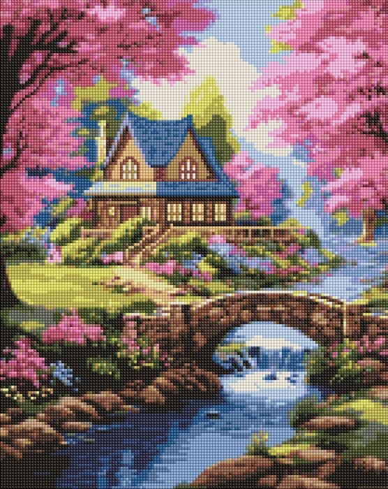 Diamentowa Mozaika Ideyka 40X50 Cm Dom W Kwiatach Ideyka