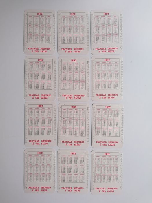 Conjunto de 12 calendários numerados de 1992 banda americana Bon Jovi