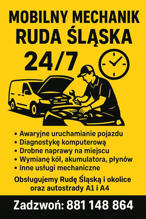 Mobilny Mechanik 24/7 Ślask i okolice