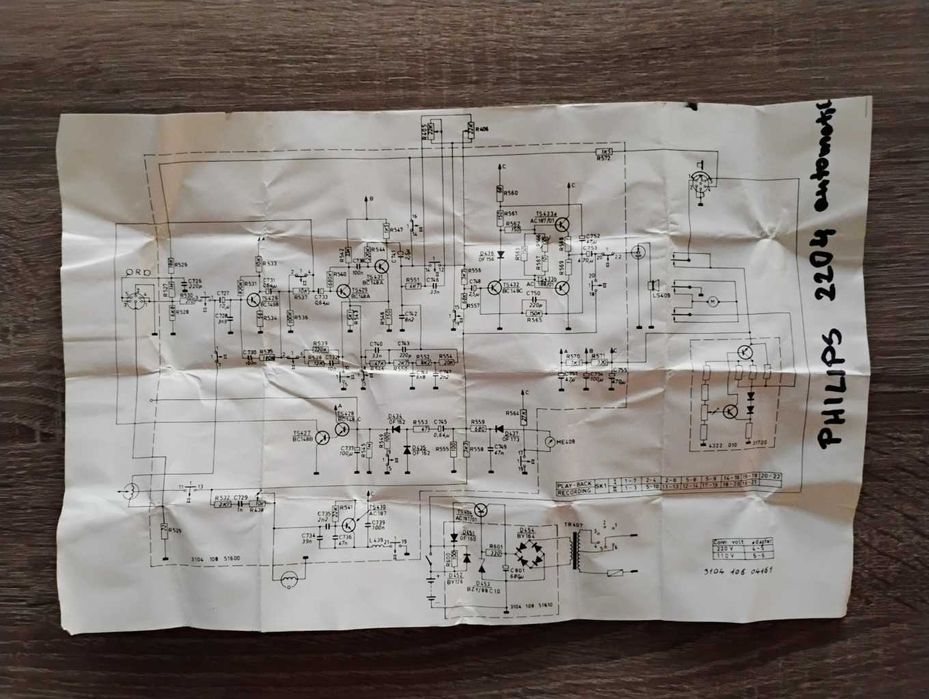 magnetofon reporterski Philips z 1971r. na części