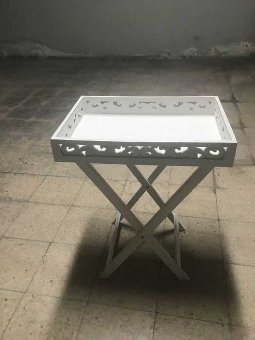 Mesa apoio branca vintage