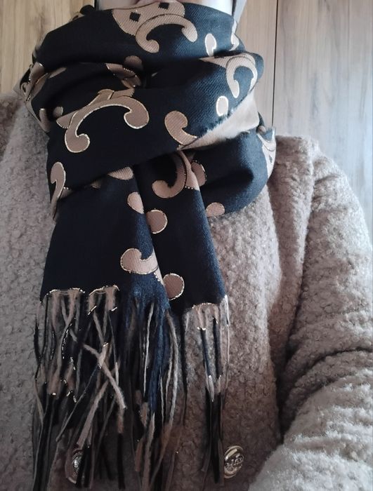 Szal chusta kolor beżowy