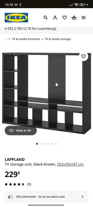 Móvel preto TV IKEA - lappland