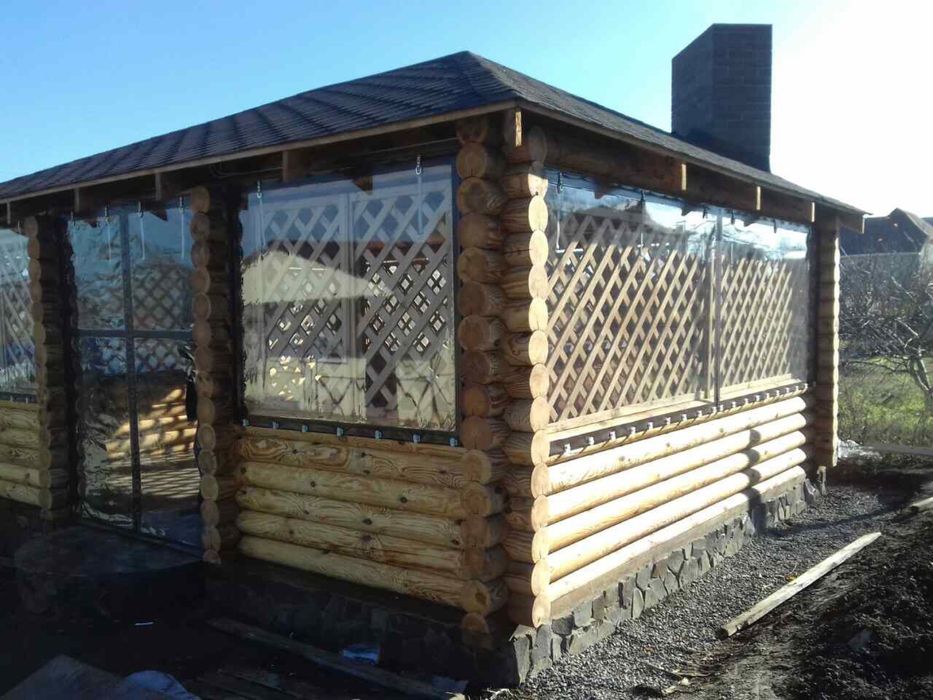 М‘які вікна Чернівці. Штори з ПВХ плівки  - захист терас від вітру, бр