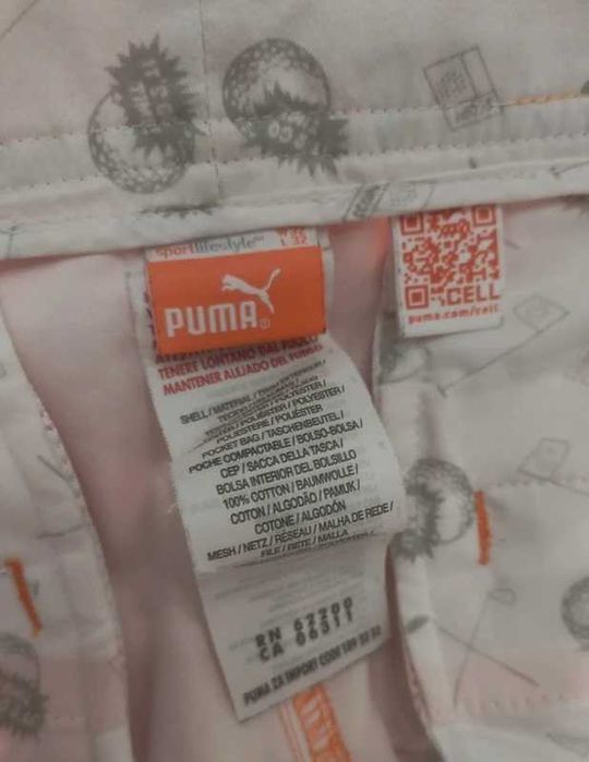 Puma pomarańczowe spodnie sportowe W32L32